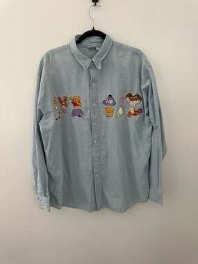 Vintage 90s The Disney Catalog Winnie the Pooh and Friends Embroidered Denim But